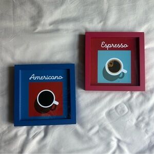 Coffee Corner Decorative Signs – Red & Blue